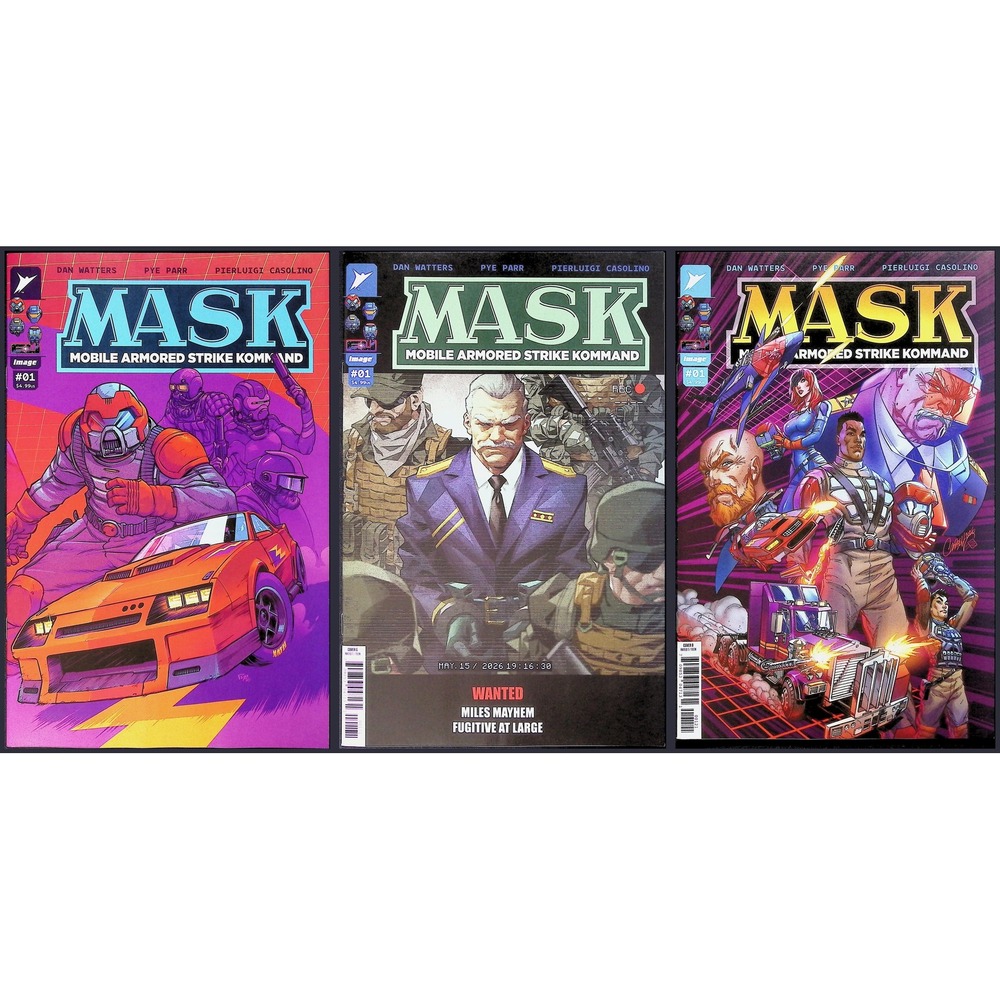 M.A.S.K. Mobile Armored Strike Kommand 3X Comic Lot #1 1G 1B Variant Image